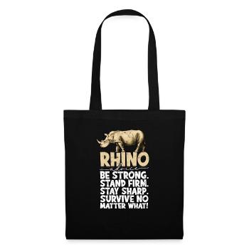 Rhino Africa Cadeau Safari Idée cadeau Rhino - Sac en tissu - noir - Devant