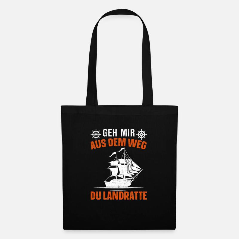 Landratte Seemann Matrose Geschenk - Stoffbeutel - Schwarz