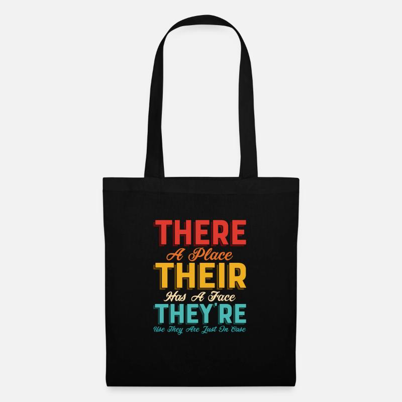 There A Place Their Has A Face Grammar Language - Tote Bag - black