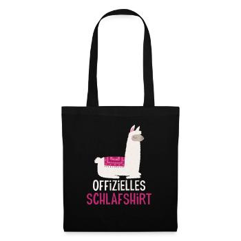 Lama Offizielles Schlafshirt Alpaka Tier - Stoffbeutel - Schwarz - Vorne