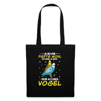 Wellensittich Nymphensittich Papagei Vogelkäfig - Stoffbeutel - Schwarz - Vorne