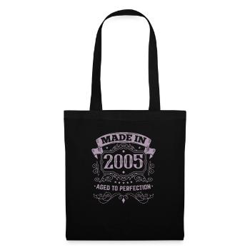 Made in 2005 Vintage Geburtstag - Stoffbeutel - Schwarz - Vorne
