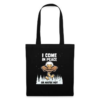 Alien Galaxy Cat Lover Come In Peace Or Maybe Not - Stoffbeutel - Schwarz - Vorne