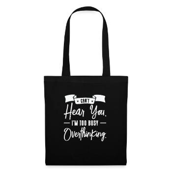 Suranalyse du dessin au trait Dessin Overthinker - Sac en tissu - noir - Devant