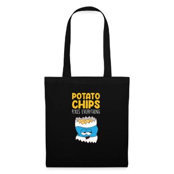 Potato Chips répare tout Chips - Sac en tissu - noir - Devant