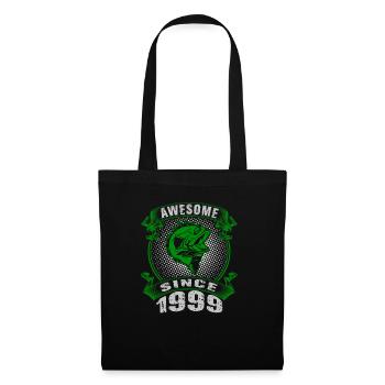 Awesome since 1999. Angel, Angler Geburtstag - Stoffbeutel - Schwarz - Vorne