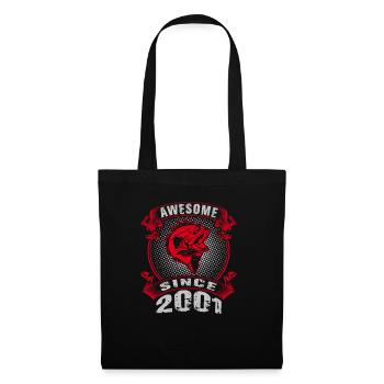 Awesome since 2001. Angel, Angler's birthday - Tote Bag - black - Front