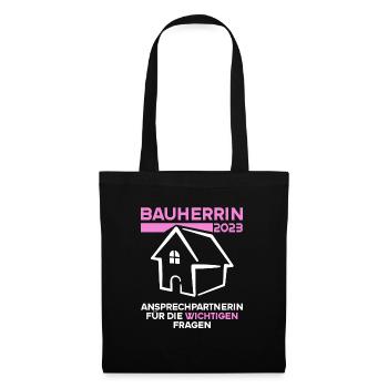 Bauherrin 2023 Ansprechpartnerin wichtigen Fragen - Stoffbeutel - Schwarz - Vorne