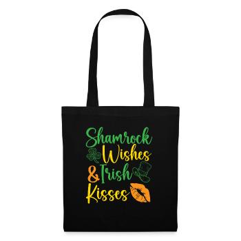 Shamrock Wishes And Irish Kisses St. Patricks Day - Sac en tissu - noir - Devant