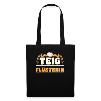 teig Pizza Bäcker Konditor | Teigflüsterin - Stoffbeutel - Schwarz - Vorne