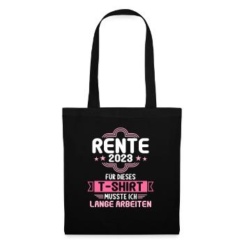 Rentner 2023 Rentnerin 2023 Rente 2023 - Stoffbeutel - Schwarz - Vorne