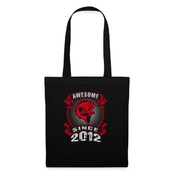 Awesome since 2012. Angel, Angler's Birthday - Tote Bag - black - Front