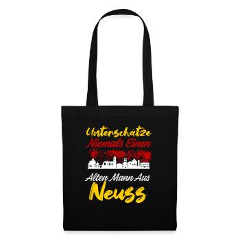 Unterschätze Niemals Einen Alten Mann Aus Neuss - Stoffbeutel - Schwarz - Vorne
