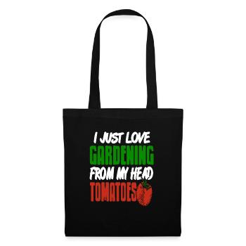 J’adore jardiner de ma tête TOMATES drôle - Sac en tissu - noir - Devant