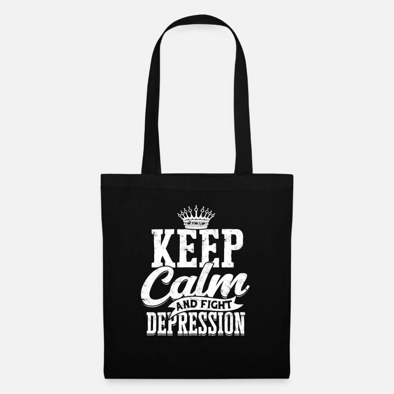 depression depressiv traurig geschenkidee unglückl - Stoffbeutel - Schwarz