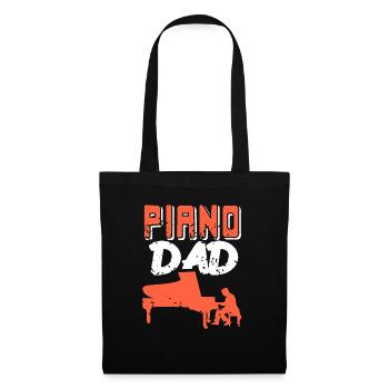 Piano DAD Retro Awesome Pianist Dad T-Shirt - Stoffbeutel - Schwarz - Vorne