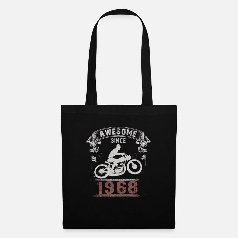 Awesome since 1968, Biker 55. Geburtstag - Stoffbeutel - Schwarz