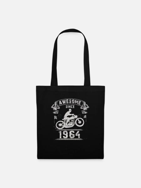 Awesome since 1964, Biker 59. Geburtstag - Stoffbeutel - Schwarz