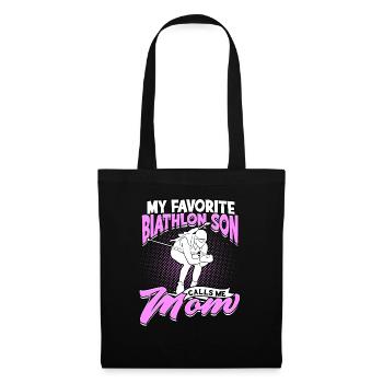 biathlon sport winter sports ski gift saying lan - Tote Bag - black - Front