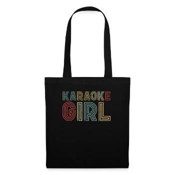 Karaoke Singer Retro Vintage - Stoffbeutel - Schwarz - Vorne