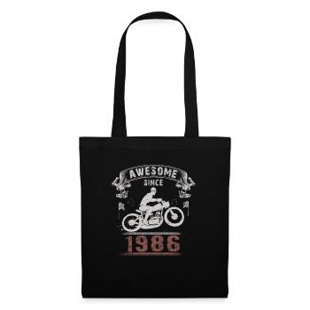 Awesome since 1986, Biker 37. Geburtstag - Stoffbeutel - Schwarz - Vorne