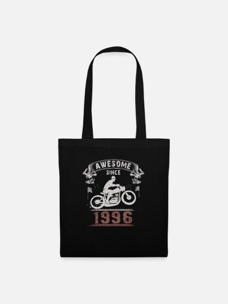 Awesome since 1996, Biker 27. Geburtstag - Stoffbeutel - Schwarz