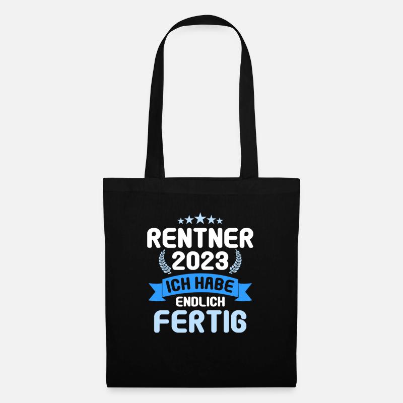 Rente 2023 Ruhestand Abschied Rentner 2023 - Stoffbeutel - Schwarz