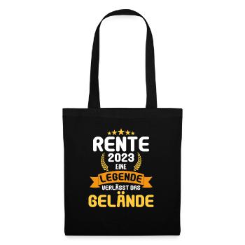 Rentner 2023 Rentnerin 2023 Rente 2023 - Stoffbeutel - Schwarz - Vorne