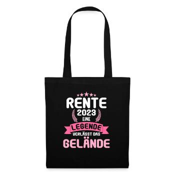 Rentner 2023 Rentnerin 2023 Rente 2023 - Stoffbeutel - Schwarz - Vorne