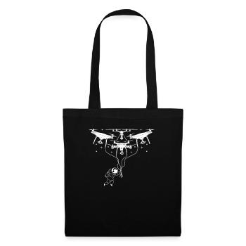 Funny Drone Astronaut - Space Travel Quadcopter Dr - Tote Bag - black - Front