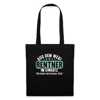 Rente 2023 Ruhestand Abschied Rentner 2023 - Stoffbeutel - Schwarz - Vorne