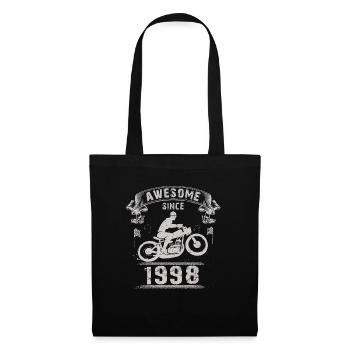 Awesome since 1998, Biker 25. Geburtstag - Stoffbeutel - Schwarz - Vorne