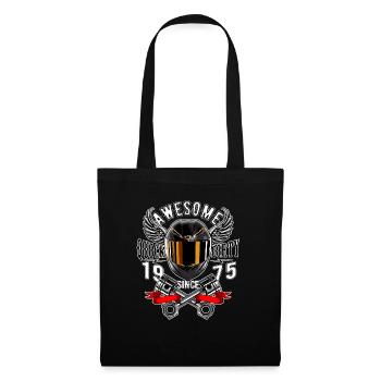 Génial depuis 1975, anniversaire du motard - Sac en tissu - noir - Devant