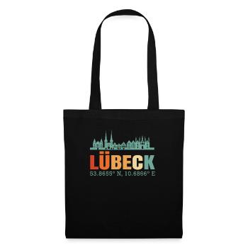 Lübeck - Stoffbeutel - Schwarz - Vorne