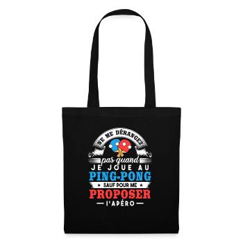 Joueur de ping-pong humour - Sac en tissu - noir - Devant