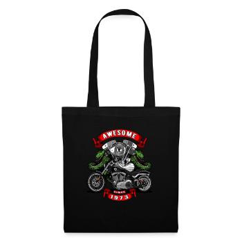Awesome since 1973, Biker Geburtstag - Stoffbeutel - Schwarz - Vorne