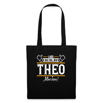 Theo Geschenkidee Geschenk Geburtstag - Stoffbeutel - Schwarz - Vorne