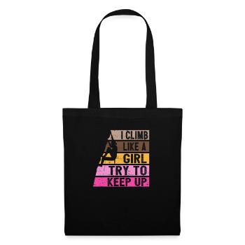Escalade Je grimpe comme une fille Expériences - Sac en tissu - noir - Devant