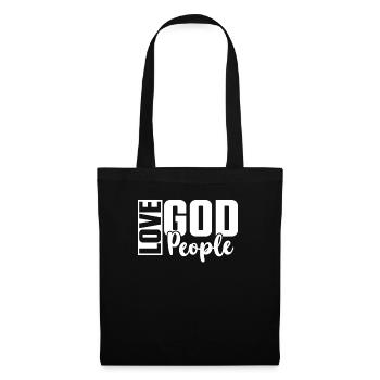 Love God Love People Jesus Christ Church Pray - Stoffbeutel - Schwarz - Vorne