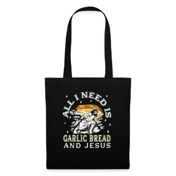 Funny Garlic Bread Jesus - Garlic Bread - Tote Bag - black - Front