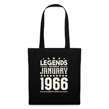 Cadeau Légende Janvier 1966. cadeau janvier 1966. - Sac en tissu - noir - Devant