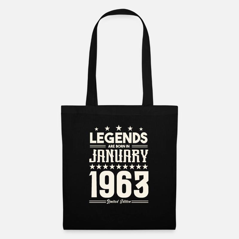 Geschenklegende Januar 1963. Geschenk Januar 1963. - Stoffbeutel - Schwarz