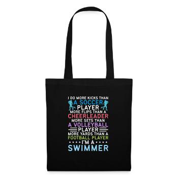 Lustiges Schwimmen Schwimmer - Stoffbeutel - Schwarz - Vorne