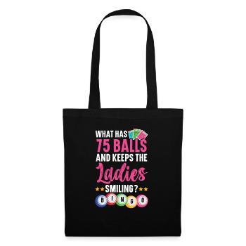 Qu’est-ce qui a 75 balles et garde les dames souriantes - Sac en tissu - noir - Devant