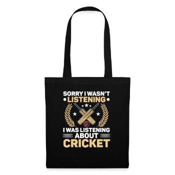 Je n’écoutais pas, je pensais au cricket - Sac en tissu - noir - Devant