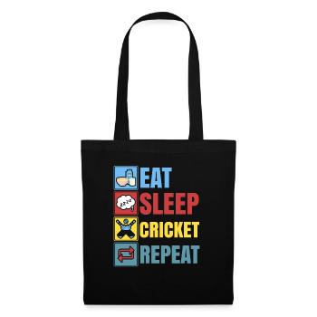 Eat Sleep Cricket Repeat Cricket Player Cricketer - Tote Bag - black - Front