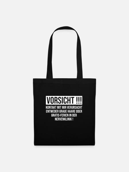 Vorsicht Kontakt - Stoffbeutel - Schwarz