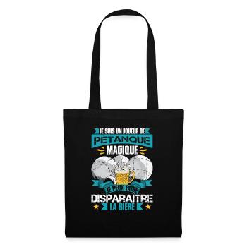 Pétanqueur Humour Boccia Bouliste - Sac en tissu - noir - Devant