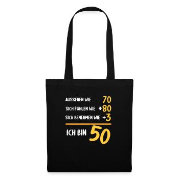50 Jahre 50 Jähriger 50 Jährige 50 Geburtstag - Stoffbeutel - Schwarz - Vorne