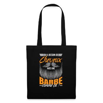 Barbe | Papa Barbu - Sac en tissu - noir - Devant